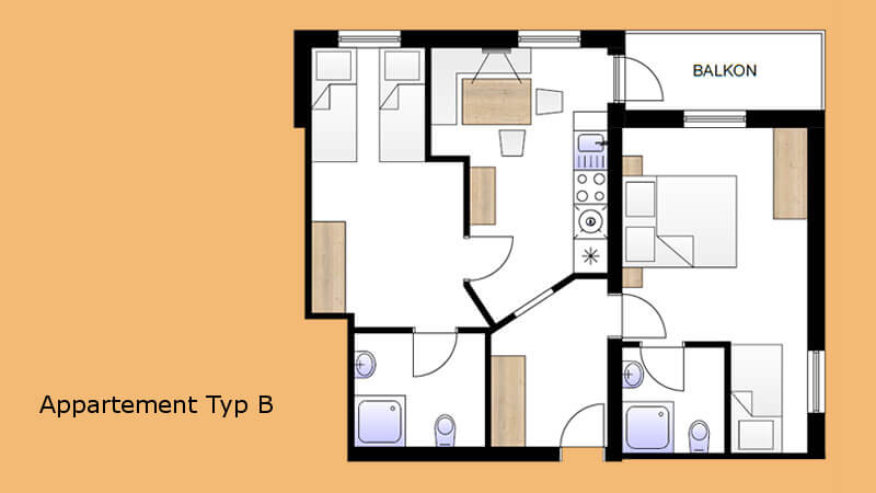 Skizze Appartement B